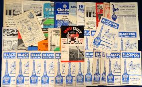 Football programmes, Blackpool FC, a collection of 36 Home and Away programmes 1958/59 inc. homes