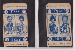 Cigarette cards, Carreras Turf uncut slides, Famous Film Stars (23/25 uncut double two per card
