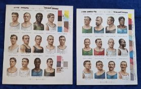 Tobacco Proof set, Ogden's Pugilists & Wrestlers 2nd series, set 25 cards on 2 uncut sheets one of
