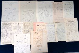 Cricket autographs, a selection of 14 signed items on album pages, score cards, headed paper etc