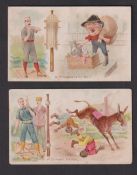 Cigarette cards, USA, Duke's, Talk of the Diamond, (Baseball) 'X' size, 2 cards 'A Pitcher in the