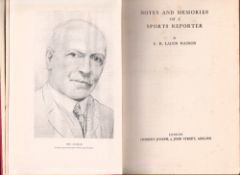 Football book, 'Notes and Memories of A Sports Reporter' by E H Lacon Watson' 1931, covering