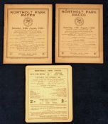 Horseracing, racecards, Northolt Park, 3 issues 6th Oct 1934, 17th & 24th Aug 1935 (some light
