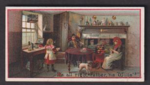 Cigarette card, Wills, Advertisement Card, 'It's all right Father, tis Wills's' advert to back