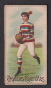 Cigarette card, Ogden's, Cricket & Football Women (Cox Back in brown), type card, lady rugby