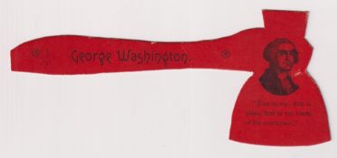 Tobacco advertising, USA, Allen & Ginter, George Washington, advertising card in the shape of a