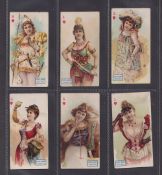 Cigarette cards, USA, Lorillard, Playing Card Inset Girls ('Lorillard's Snuff' wording front &