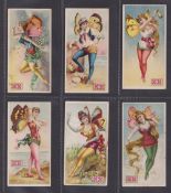Cigarette cards, USA, Lorillard, Ancient Mythology Burlesqued, 'T' size, 8 cards nos. 16 (two