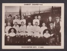 Cigarette card, Pattreiouex, Football Teams, 'L' size, type card, F240, Manchester City inc. Billy