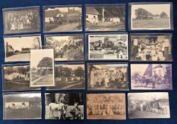 Postcards, Ardeley, 13 cards to include The Green, school children, Maypole, Vicarage, village pump,