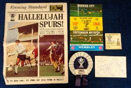 Football memorabilia, Tottenham v Norwich City, LC Final 1973, match programme (score and note on