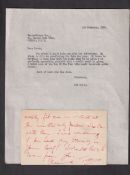 Entertainment, Terry Thomas, a hand written note on his personalised postcard written in his