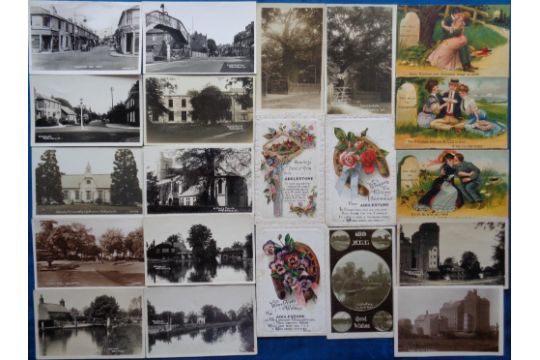 Postcards, Surrey, an Addlestone and area collection of 40+ cards, with ...