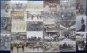 Postcards, Mrs Albert Broom, Royalty, 60+ cards to include Royal carriages, horses, footmen,