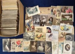 Postcards, Greetings etc, approx. 600 cards to include Dana Gibson (approx. 200), Tuck's Oilettes,