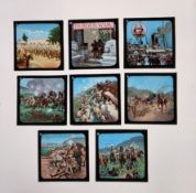 Boer War, 16 Coloured Lantern Slides in boxes (slide numbers do not relate to box listed contents,