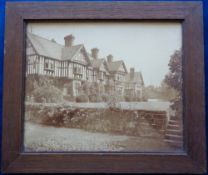 Wightwick Manor and Wightwick School, Wolverhampton. To comprise an oak framed sepia photograph of
