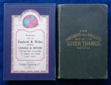 Maps, 2 maps on linen to comprise The Oarsman's and Angler's Map of the River Thames New Edition (