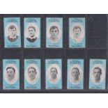 Cigarette cards, Cope's, Noted Footballers (Clips, 500 subjects), Leeds Utd, 9 cards, nos 166,