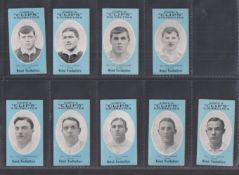 Cigarette cards, Cope's, Noted Footballers (Clips, 500 subjects), Leeds Utd, 9 cards, nos 166,