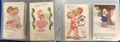 Postcards, Children 92 artist drawn greetings cards featuring children to include Agnes