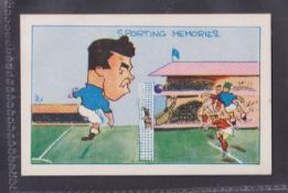 Trade cards, Clevedon Confectionery, Sporting Memories type card no.9 Dixie Dean, blue back (vg)