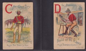 Cigarette cards, Australia, Dixson, Puzzle Pictures (Boer War), 'P' size, (18/26, missing, A, B,