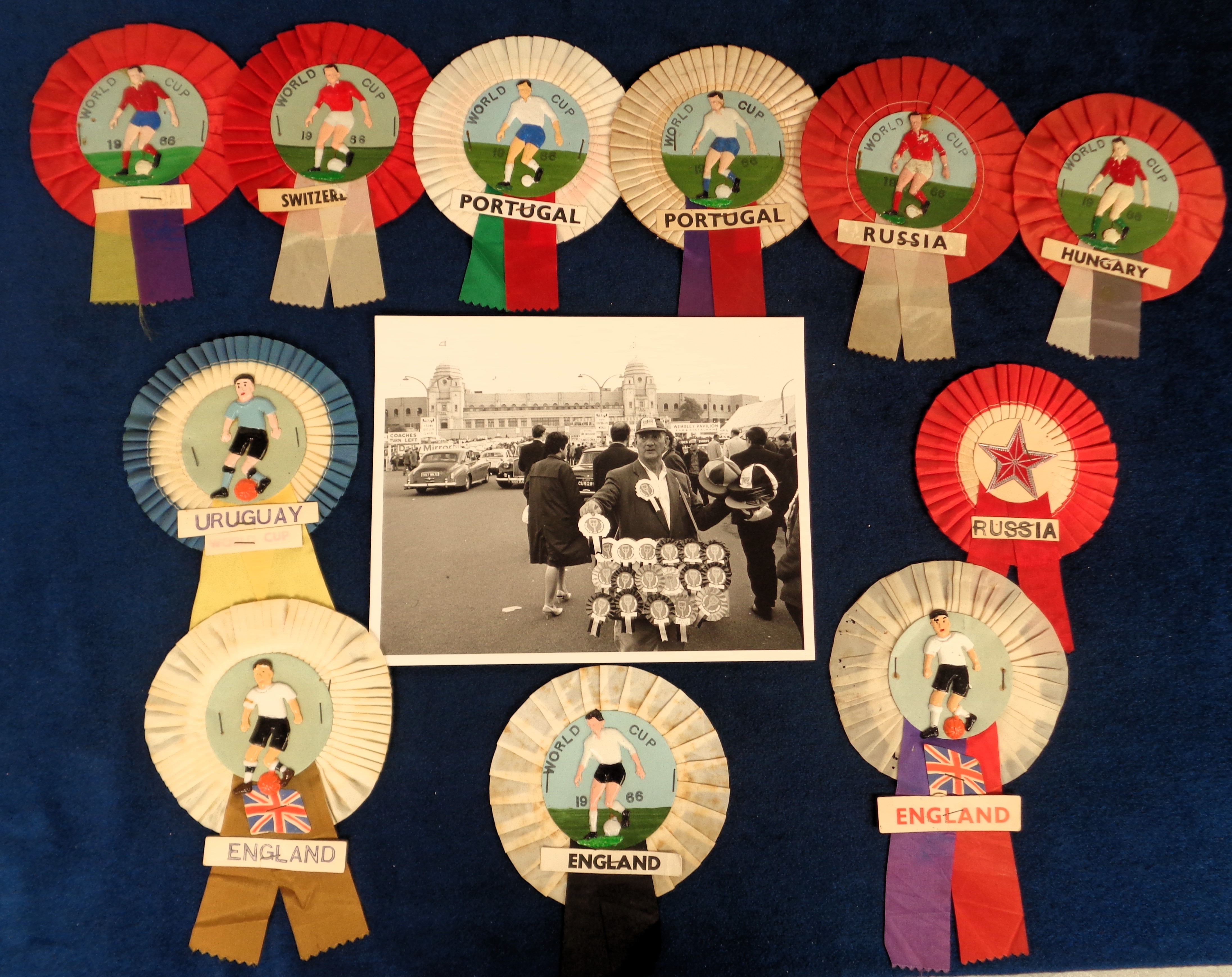 World Cup 1966 England, a folder containing 61 special issue World Cup rosettes with various - Image 3 of 4