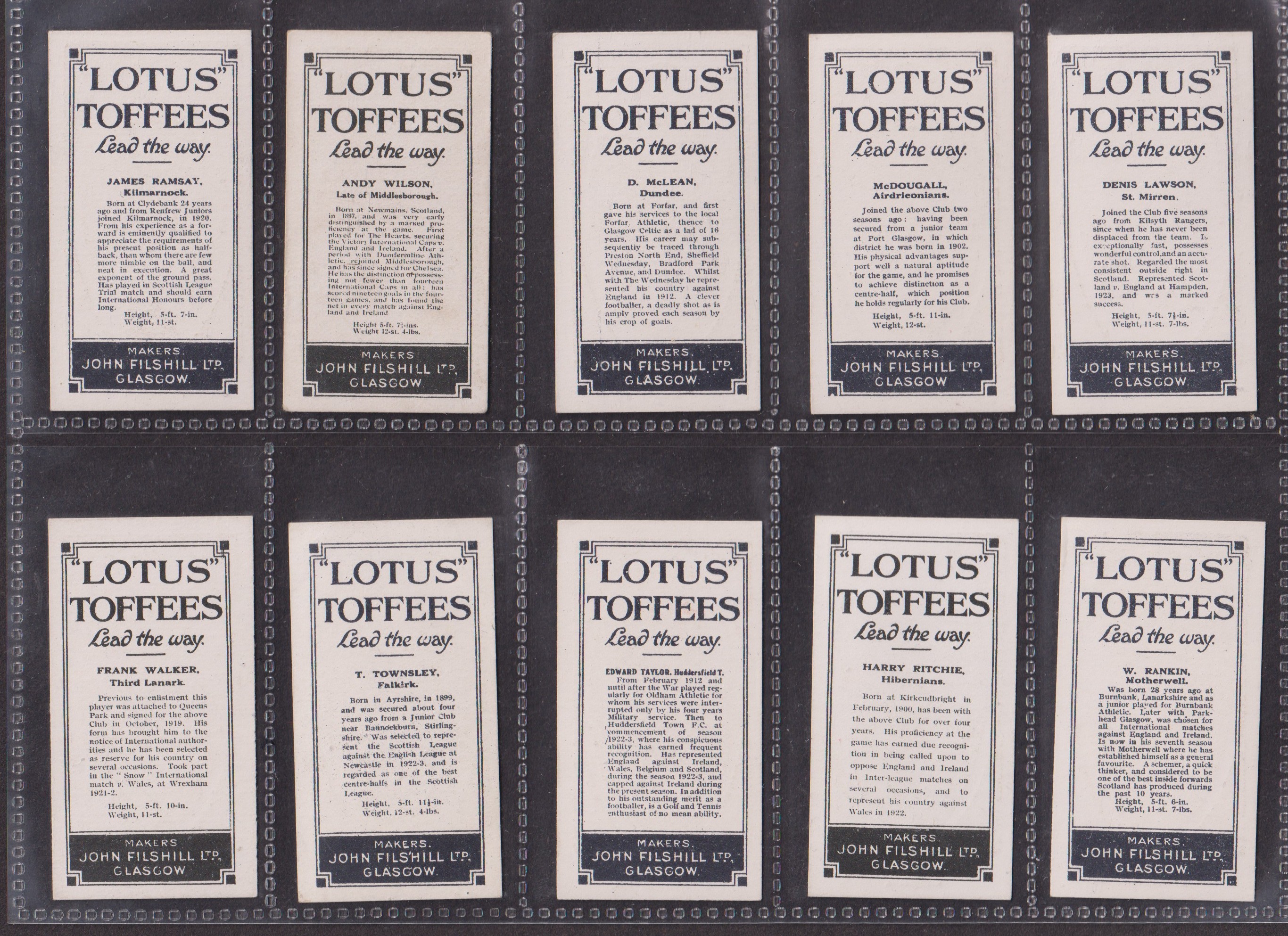 Trade cards, Filshill, Footballers, (19/25) missing McMillan, Buchan, Grimsdell, White, Jack, & - Image 2 of 4