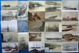 Postcards, Shipping, a selection of 115+ cards to include 13 cards depicting ships on fire,