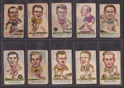 Trade cards, A&J Donaldson Sports Favourites, Footballers large heads, cards 1-60, 12 cards are