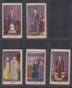 Cigarette cards, Korea, The Sinsock & Co, Korean Girls / Chinese Beauties, 5 different cards (fair/