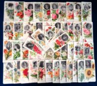 Trade cards, Spain, Jaime Boix, Beauties & Flowers, Serie 1A, bookmark style (set, 50 cards) (a