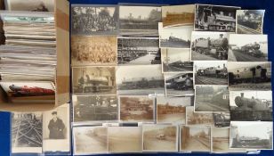 Postcards and Photographs, Rail, approx., 250 images to include original vintage photographs of