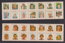Trade cards, Daily Sketch, World Cup Football Transfers, 1970 (set of 28 transfers on two sheets