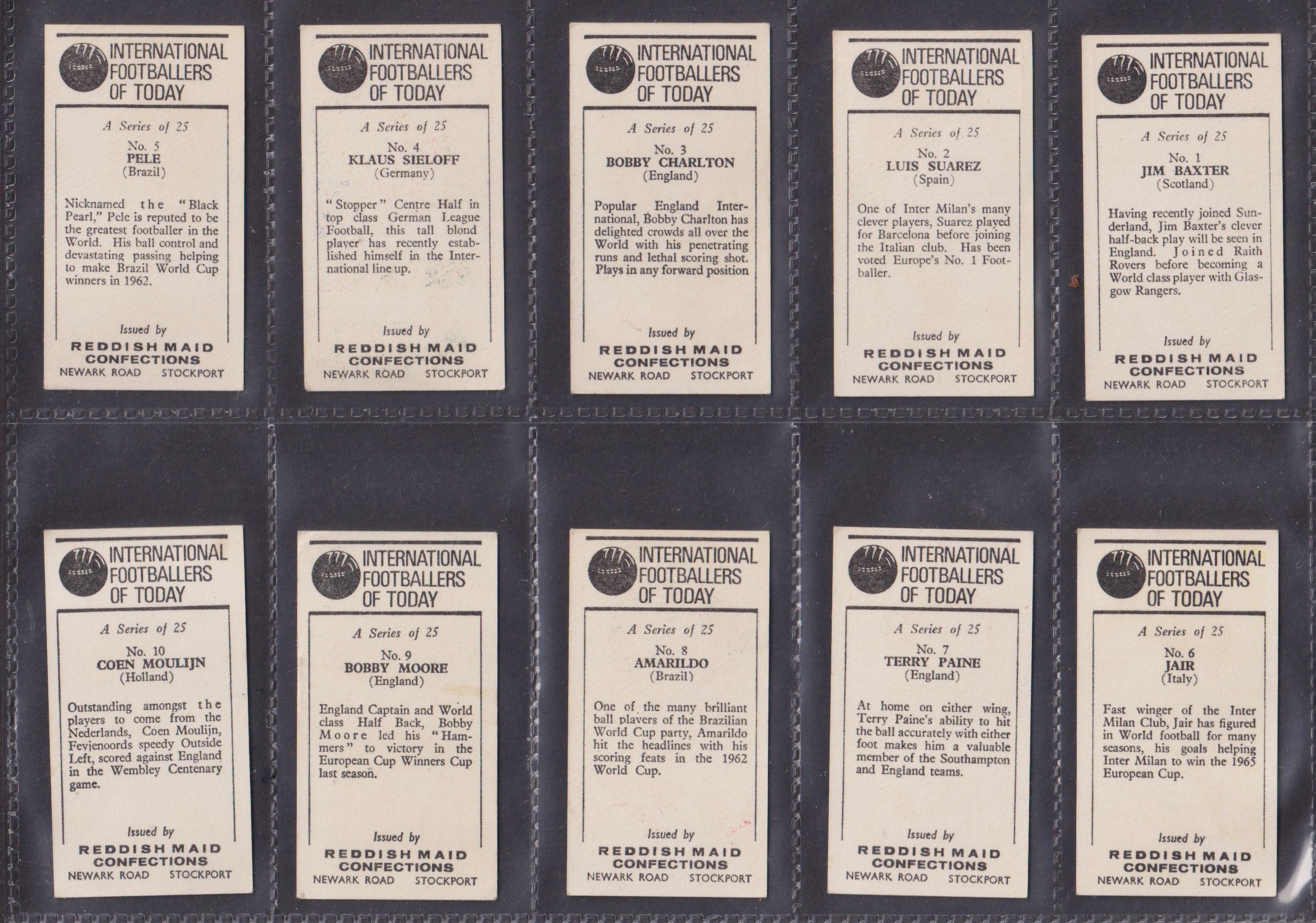 Trade cards, Reddish Maid, International Footballers of Today (set, 25 cards) (gd/vg) Qty: 1 - Image 2 of 6