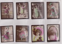 Cigarette cards, Algeria, Melia, Actresses, Hand Coloured, 'M' size, plain backs, 128 cards, all