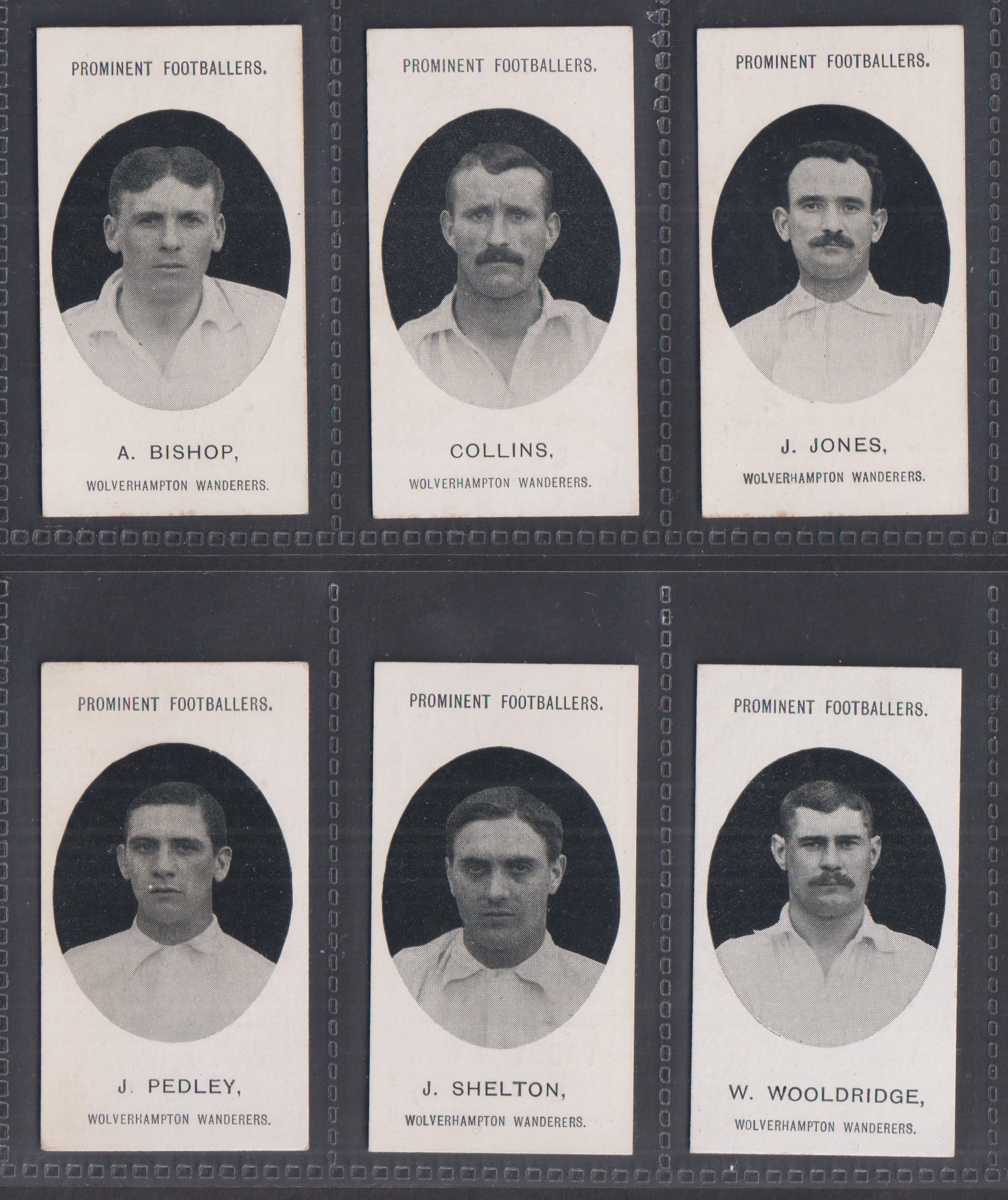 Cigarette cards, Taddy, Prominent Footballers (No Footnote), Wolverhampton Wanderers, six cards,