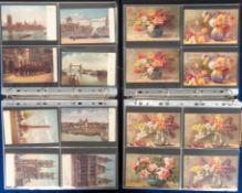 Postcards, Tucks, approx. 490 cards, all presented in 3 modern albums to include some sets. Subjects
