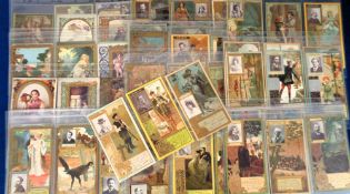 Trade cards, France, Lefevre-Utile, Celebrities, 'XL' size, a collection of 88 cards, approx 170mm x