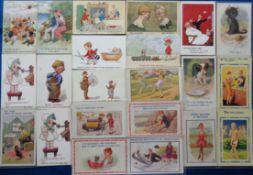 Postcards, Comic, 140+ cards to include F.G. Lewin, Reg Maurice, Arthur Moreland, A. Ludovici etc.