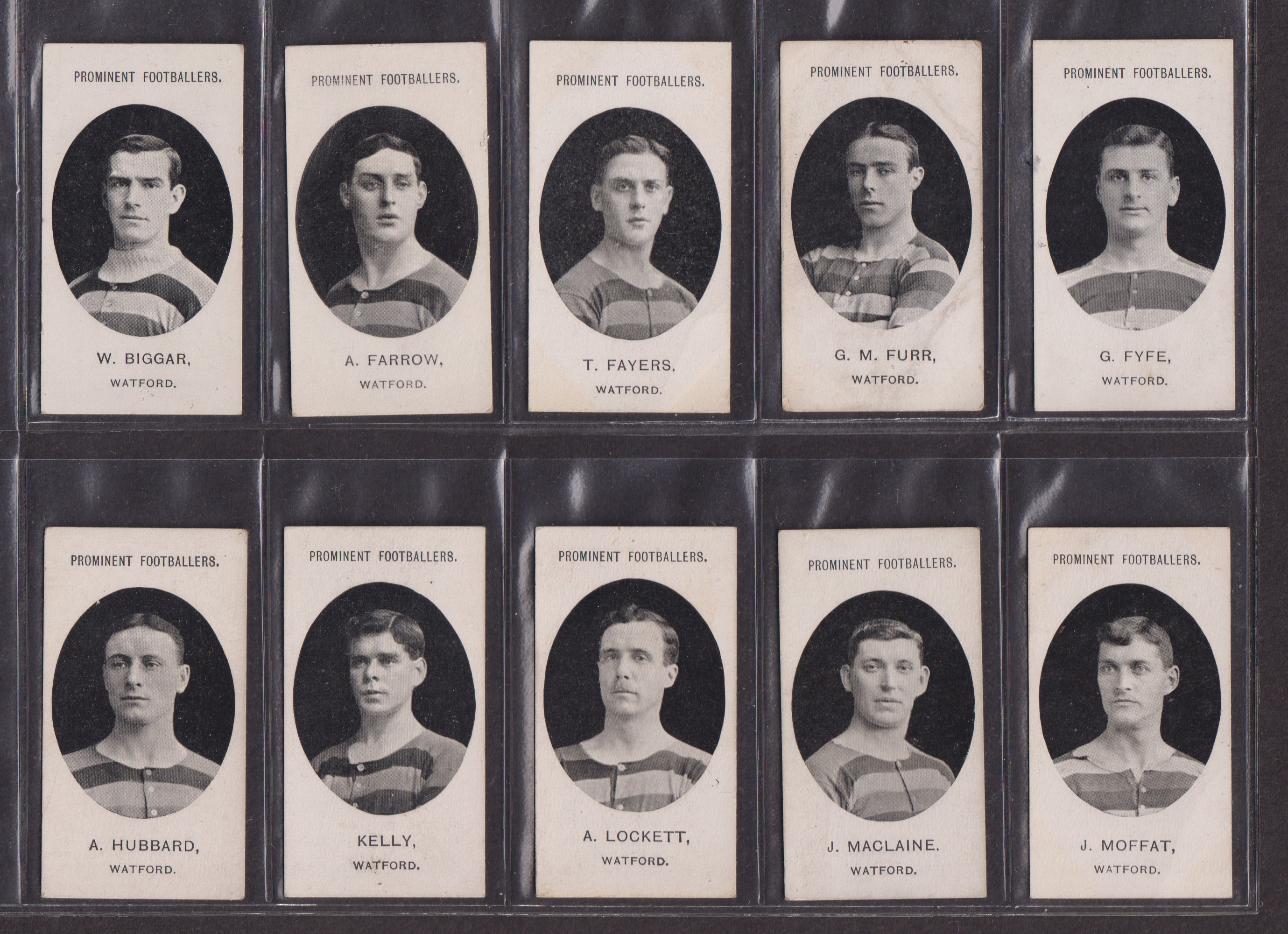 Cigarette cards, Taddy, Prominent Footballers (With Footnote), Watford, (14/15 missing Betts) (
