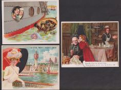 Trade cards, France, Lefevre-Utile, Paris Exposition, 1900, four different novelty calendar cards,