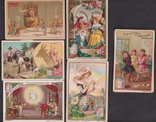 Trade cards, Liebig, six Italian edition sets, Gargantua I S343, The Language of Flowers III S349,