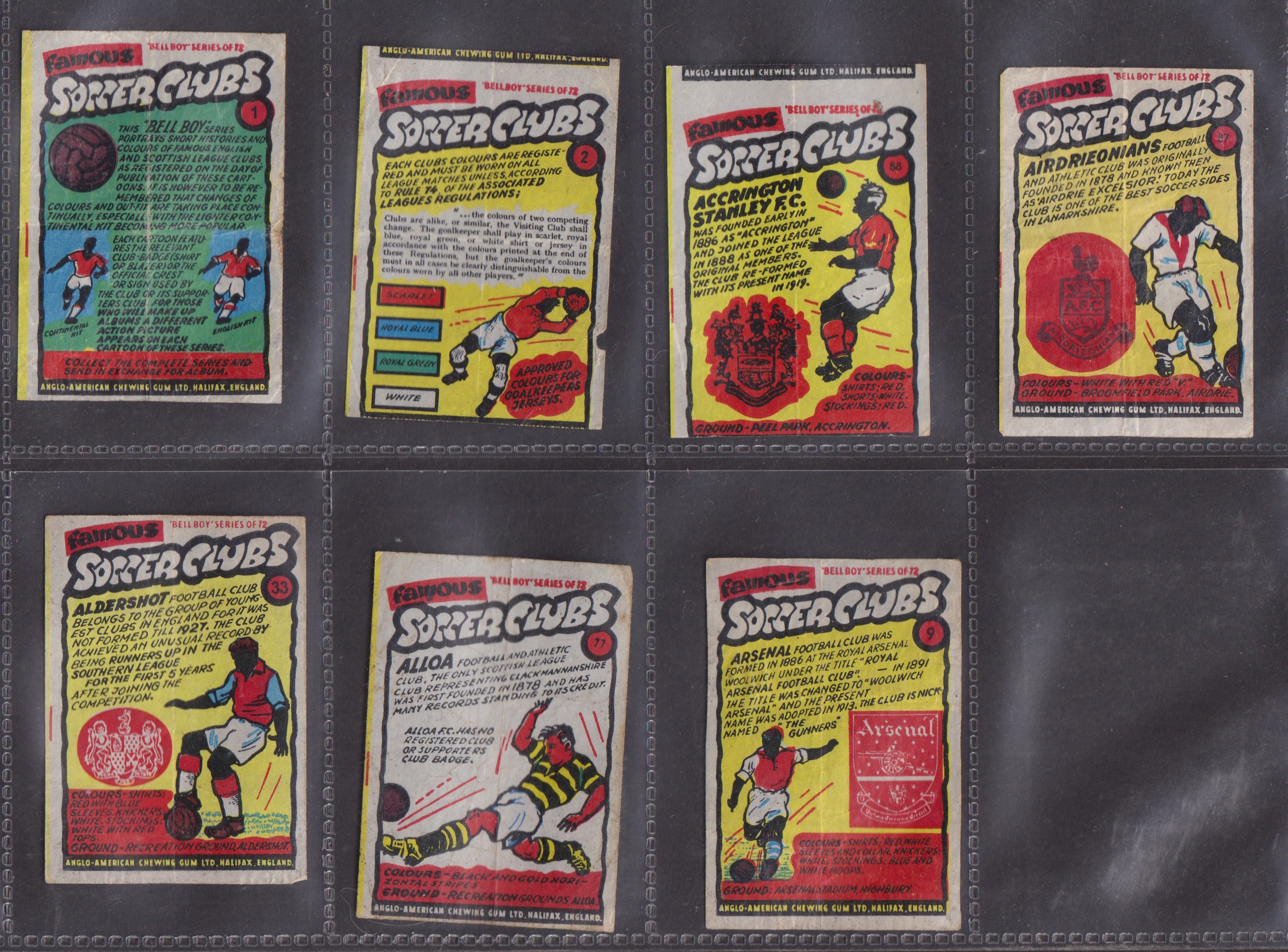 Trade cards, Anglo American Chewing Gum, Famous Soccer Clubs (Wax Wrappers) 82 wrappers (some with - Image 11 of 11