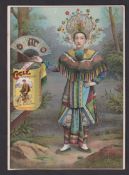 Tobacco issue, BAT, Chinese Costumes, 'XL' size advertisement card for 'Cycle Cigarettes',