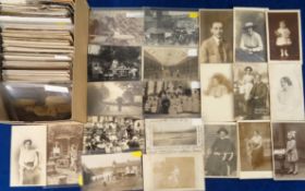 Postcards and Photographs, approx 400 items to include images of shepherd, tennis party, Devon