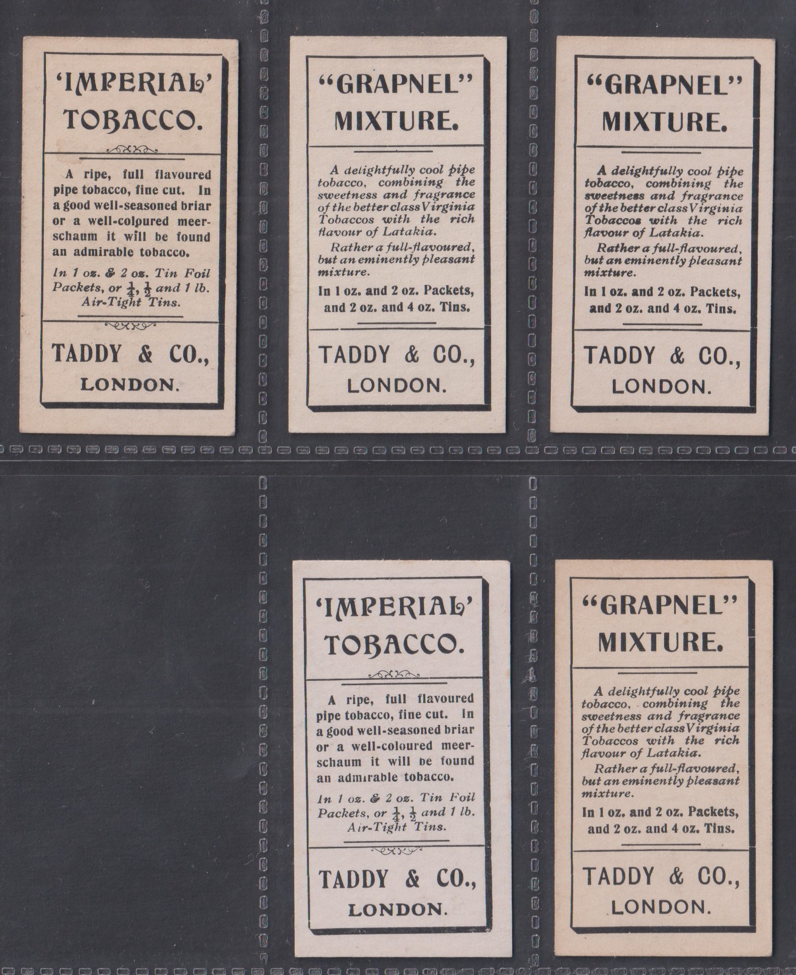 Cigarette cards, Taddy, Prominent Footballers (No Footnote), Southampton, five cards, J. Bainbridge, - Image 2 of 2