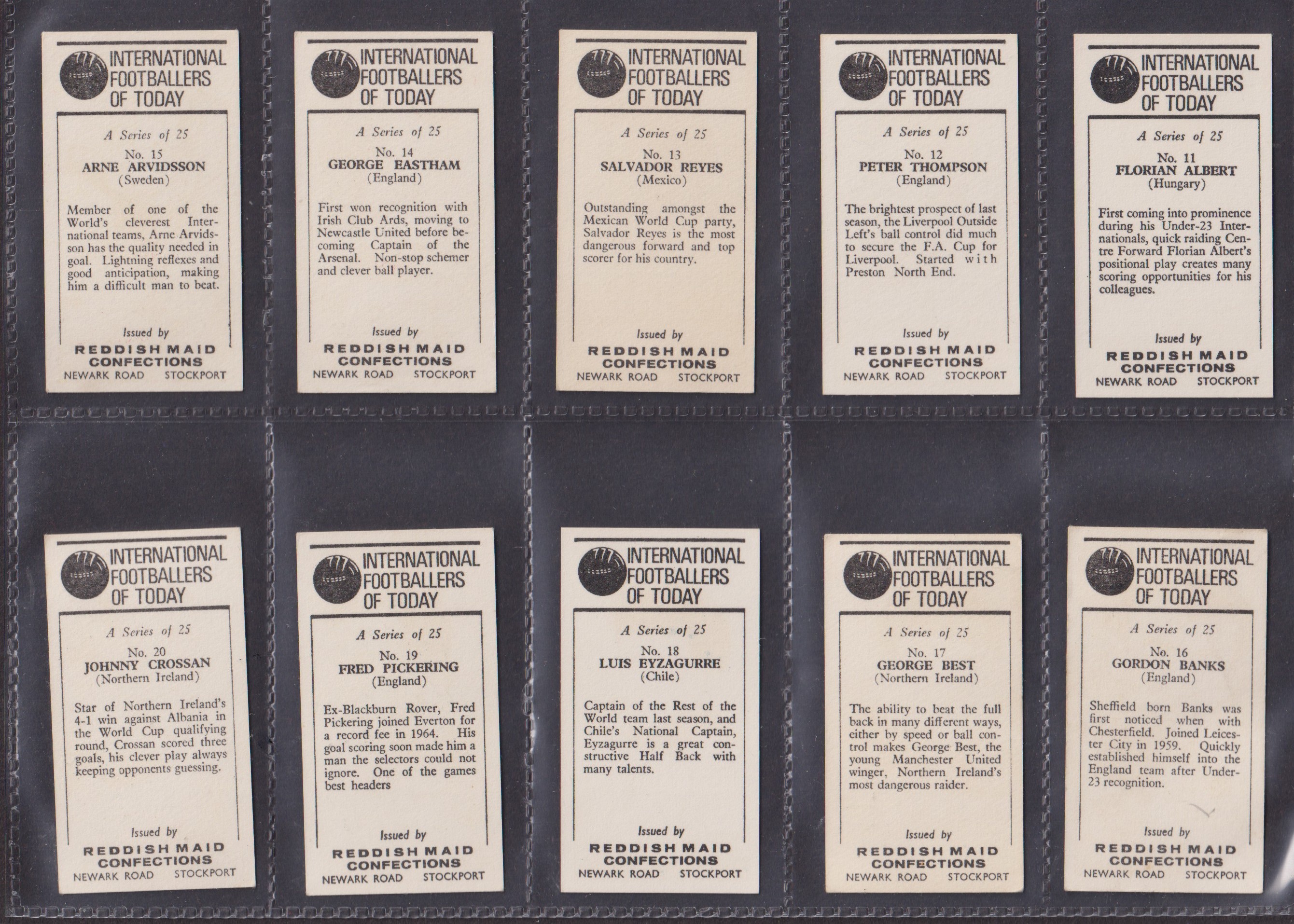 Trade cards, Reddish Maid, International Footballers of Today (set, 25 cards) (gd/vg) Qty: 1 - Image 4 of 6
