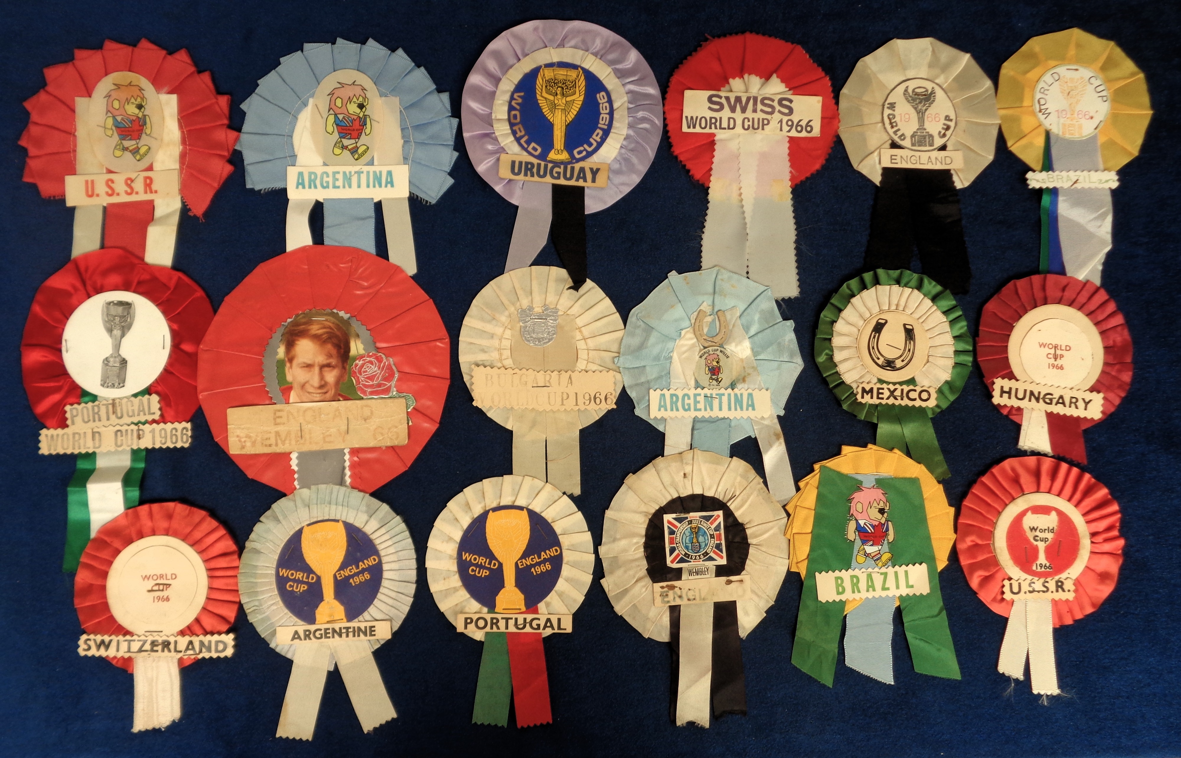 World Cup 1966 England, a folder containing 61 special issue World Cup rosettes with various - Image 4 of 4